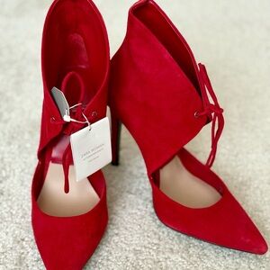 Zara Bold Red Suede Heels